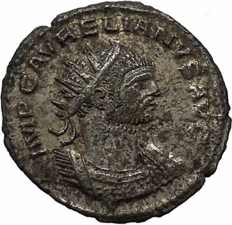 AURELIAN receiving wreath from woman 275AD Rare Ancient Roman Coin i46340