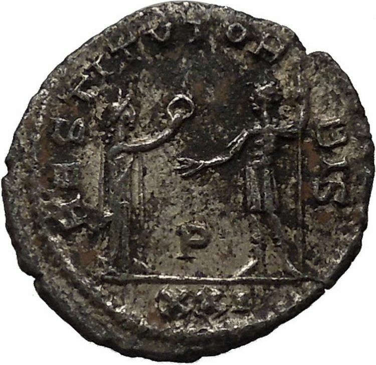 AURELIAN receiving wreath from woman 275AD Rare Ancient Roman Coin i46340