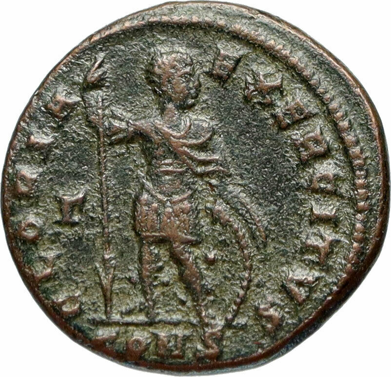 CONSTANTINE I the GREAT with Spear and Shield 327AD Ancient Roman Coin i46730