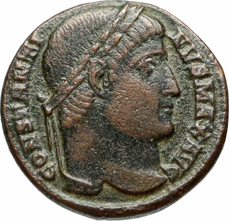 CONSTANTINE I the GREAT with Spear and Shield 327AD Ancient Roman Coin i46730