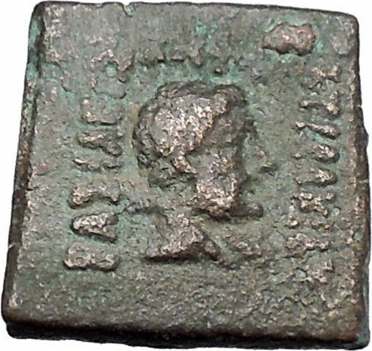 ANTIALKIDAS 145BC Baktrian Indo- Greek Ancient Coin of India Zeus Gemini i46909