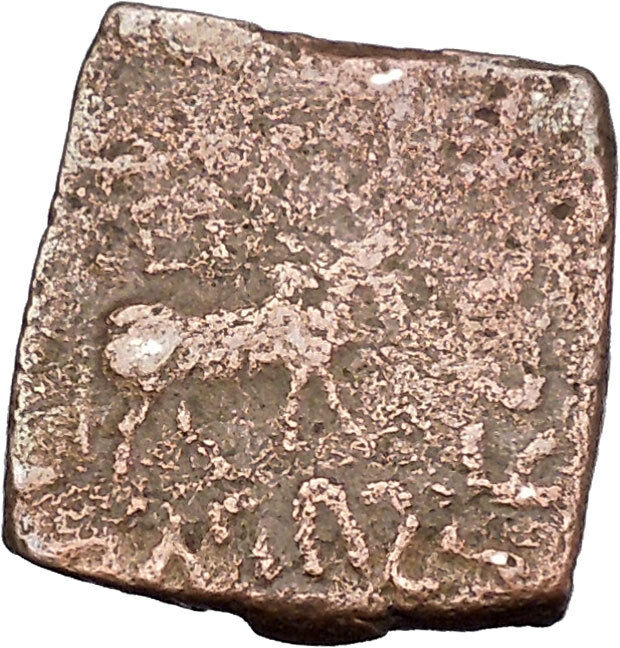 AZILISES 85BC INDO SKYTHIAN King on Horse Bull Ancient Greek Coin India i47061