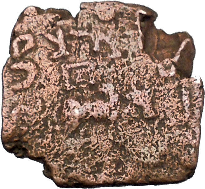 AZILISES 85BC INDO SKYTHIAN King on Horse Bull Ancient Greek Coin India i47056