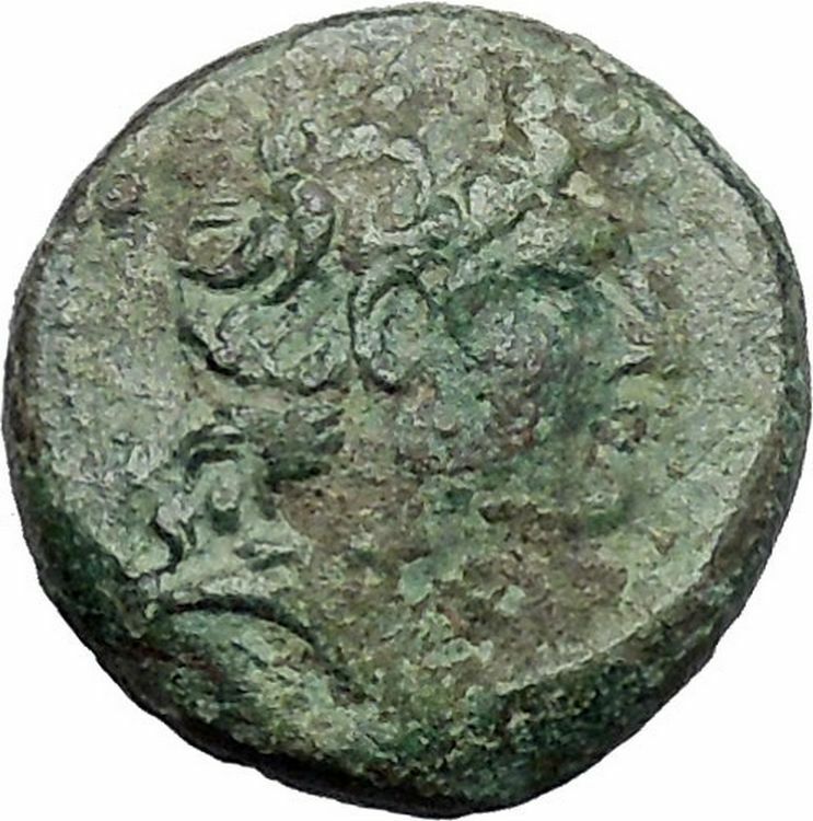 TRYPHON Seleucid King142BC Macedonian Helmet Authentic Ancient Greek Coin i47605