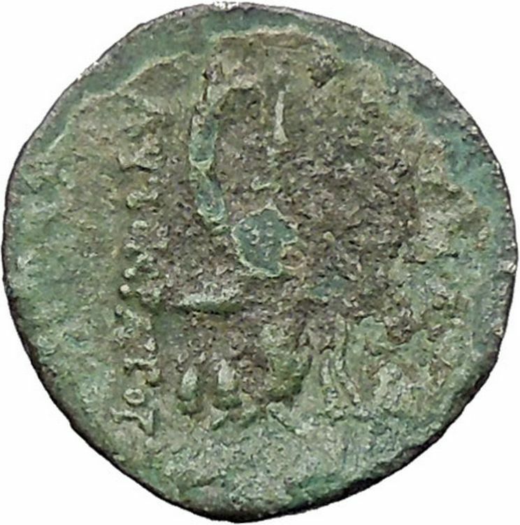 TRYPHON Seleucid King142BC Macedonian Helmet Authentic Ancient Greek Coin i47605