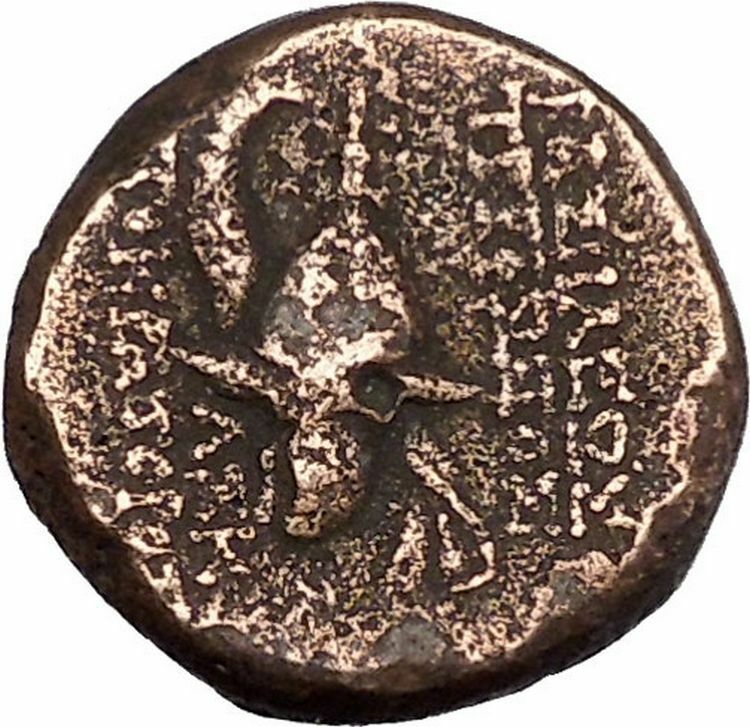 TRYPHON Seleukid King142BC Macedonian Helmet Authentic Ancient Greek Coin i48412