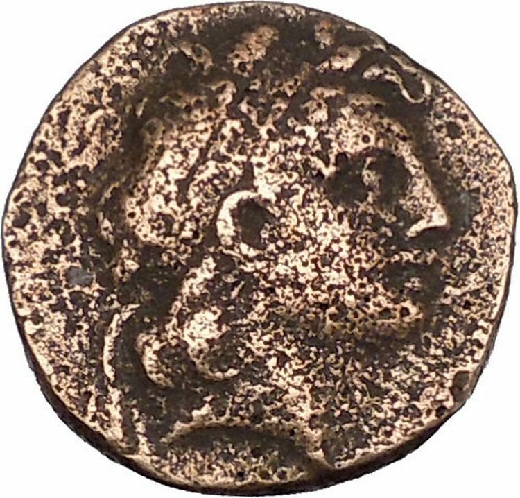 TRYPHON Seleukid King142BC Macedonian Helmet Authentic Ancient Greek Coin i48412