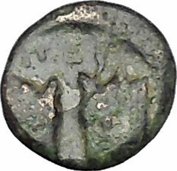 PERGAMON in MYSIA 450BC Apollo Bull Heads Authentic Ancient Greek Coin i47190