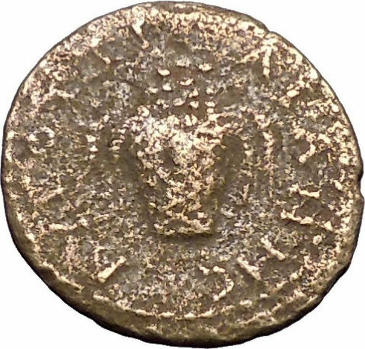 Geta Augusta Traiana in Trace Rare Ancient Roman Coin Basket of fruit i49400