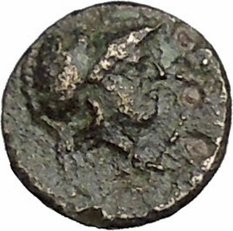 Greek City Authentic Ancient Greek Coin 350-100BC Athena War Magic Zeus i50307