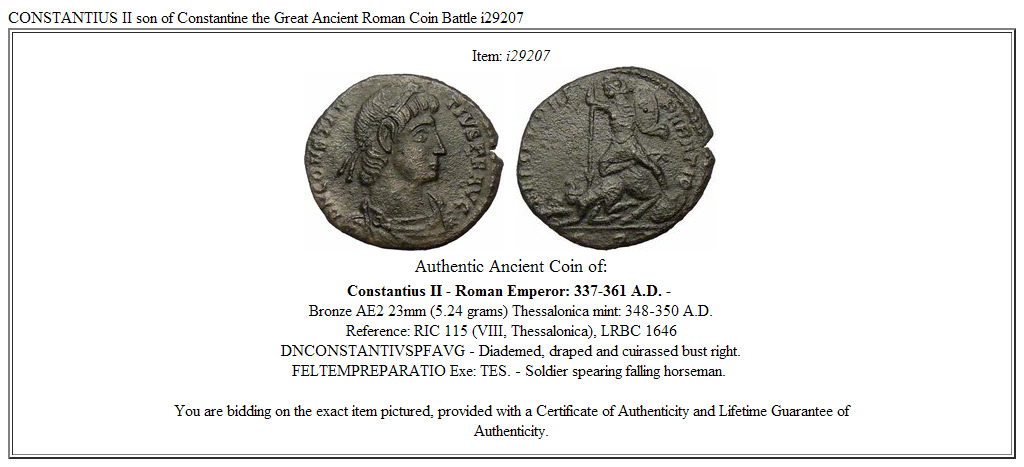 CONSTANTIUS II son of Constantine the Great Ancient Roman Coin Battle i29207