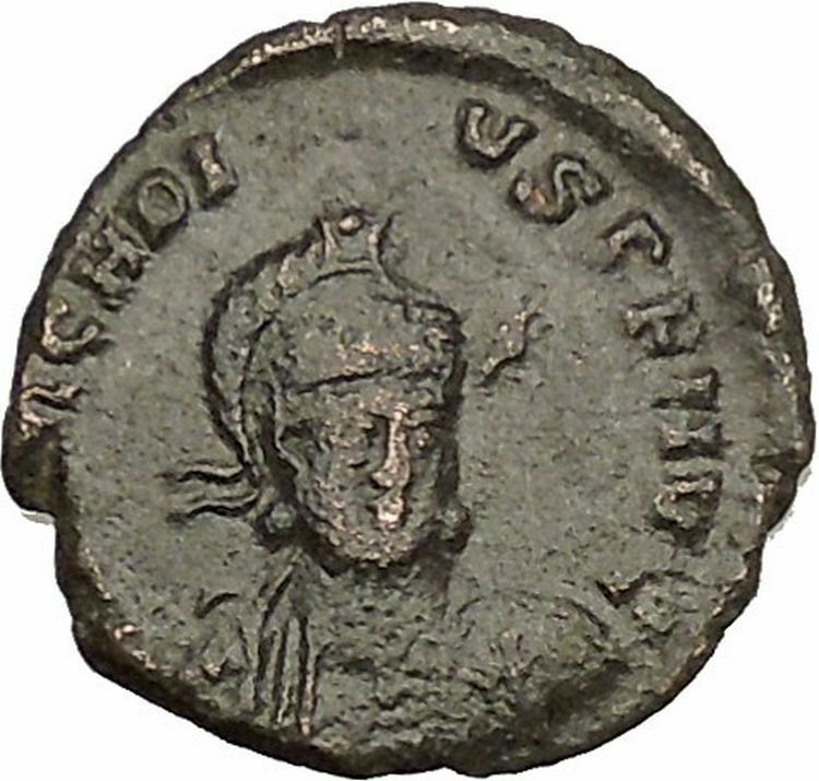 Arcadius facing RARE 401AD Ancient Roman Coin Constantinopolis seated i52980