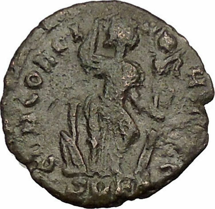 Arcadius facing RARE 401AD Ancient Roman Coin Constantinopolis seated i52980