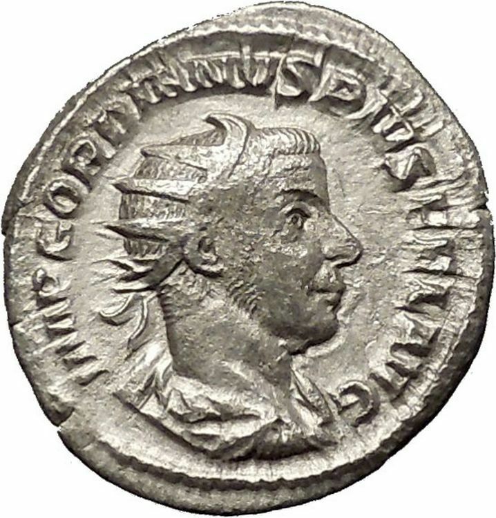 Gordian III 241AD Silver Authentic Ancient Roman Coin Zeus Jupiter Cult i53192