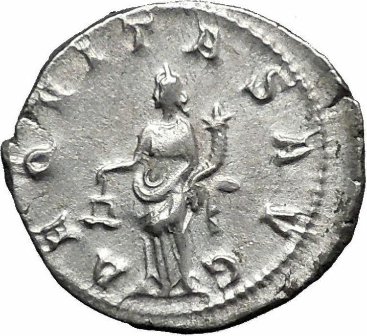 GORDIAN III 239ADAncient Silver Roman Coin Aequitas Fair trade Wealth i49891