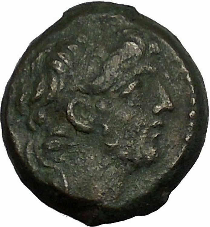 ANTIOCHOS IX Kyzikenos 113BC Seleukid Thunderbolt Ancient Greek Coin i53556