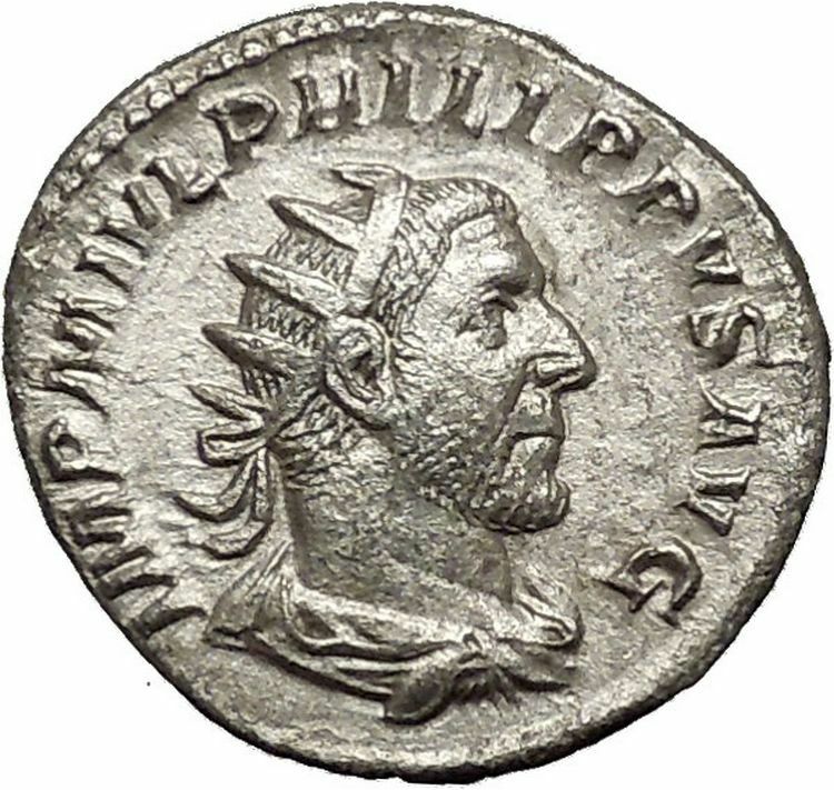 PHILIP I 'the Arab' 246AD Silver Ancient Roman Coin Good luck Commence i53954