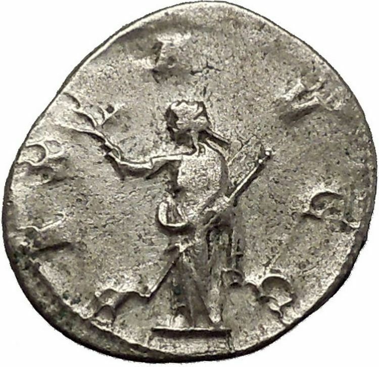 Gallienus 253AD Silver Rare Ancient Roman Coin Pax Peace Cult i54143