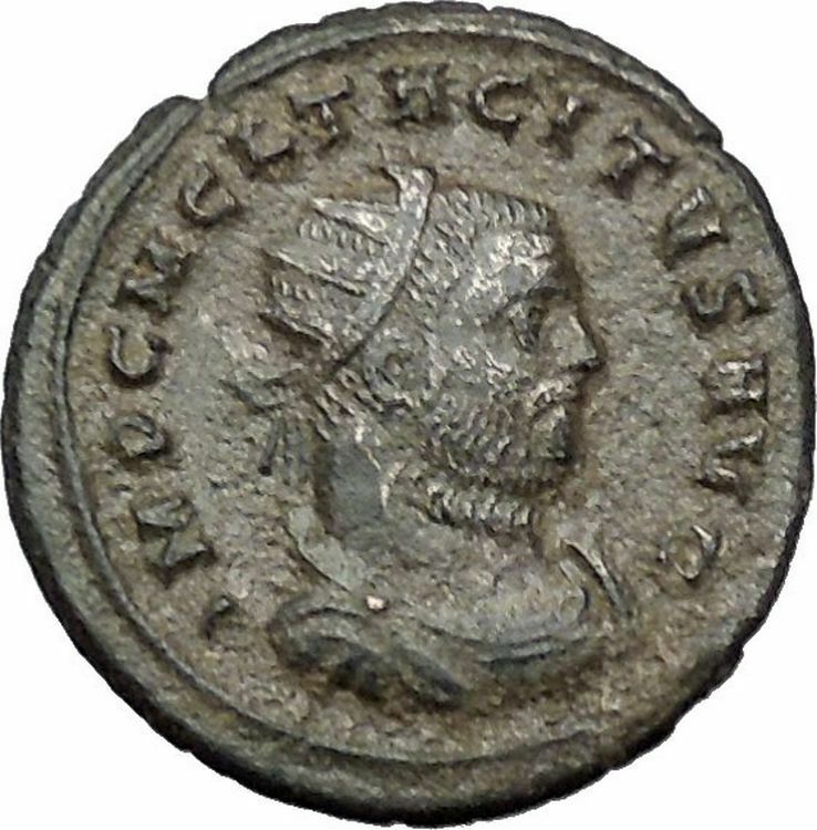 Tacitus receiving wreath from Victory Rare 275AD Ancient Roman Coin i54443