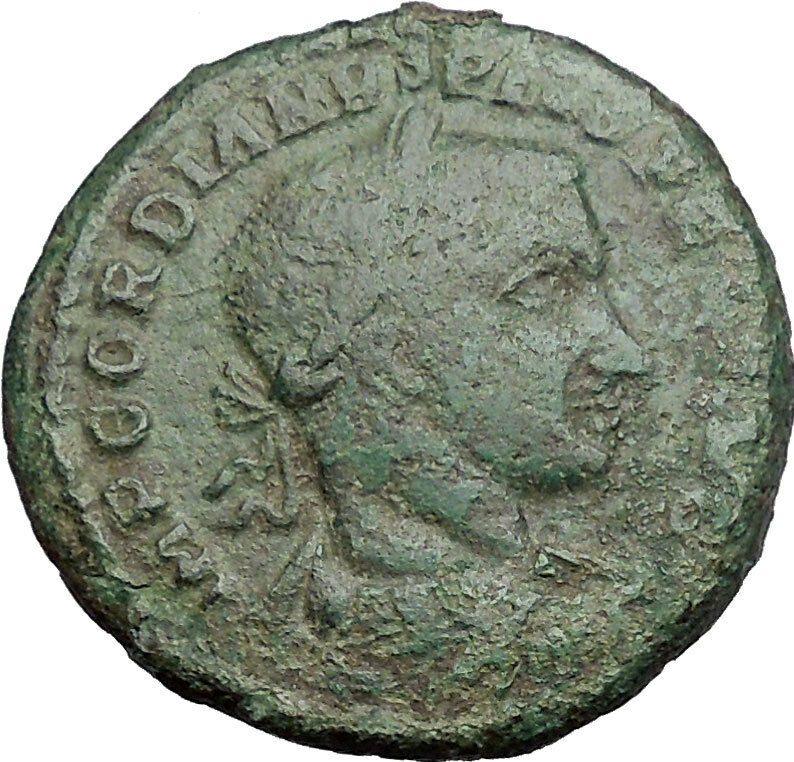 GORDIAN III 241AD Vimiancium BULL & LION Legions Sestertius Roman Coin i54755