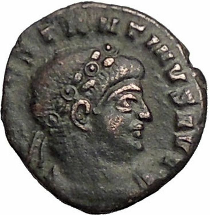 CONSTANTINE II Junior with SHIELD & SPEAR 337AD RARE Ancient Roman Coin i55685