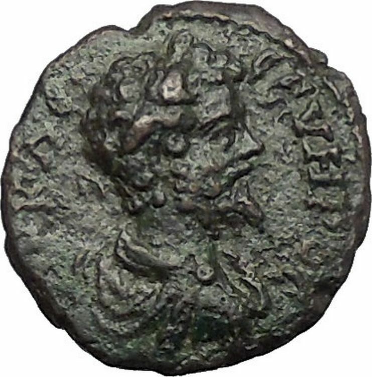 SEPTIMIUS SEVERUS 193AD Nicopolis ad Istrum SERPENT TRIPOD Roman Coin i54780