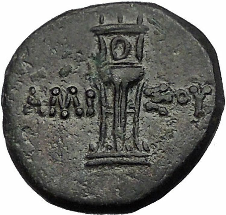 AMISOS in PONTUS MITHRADATES VI the GREAT Time Artemis Tripod Greek Coin i55454