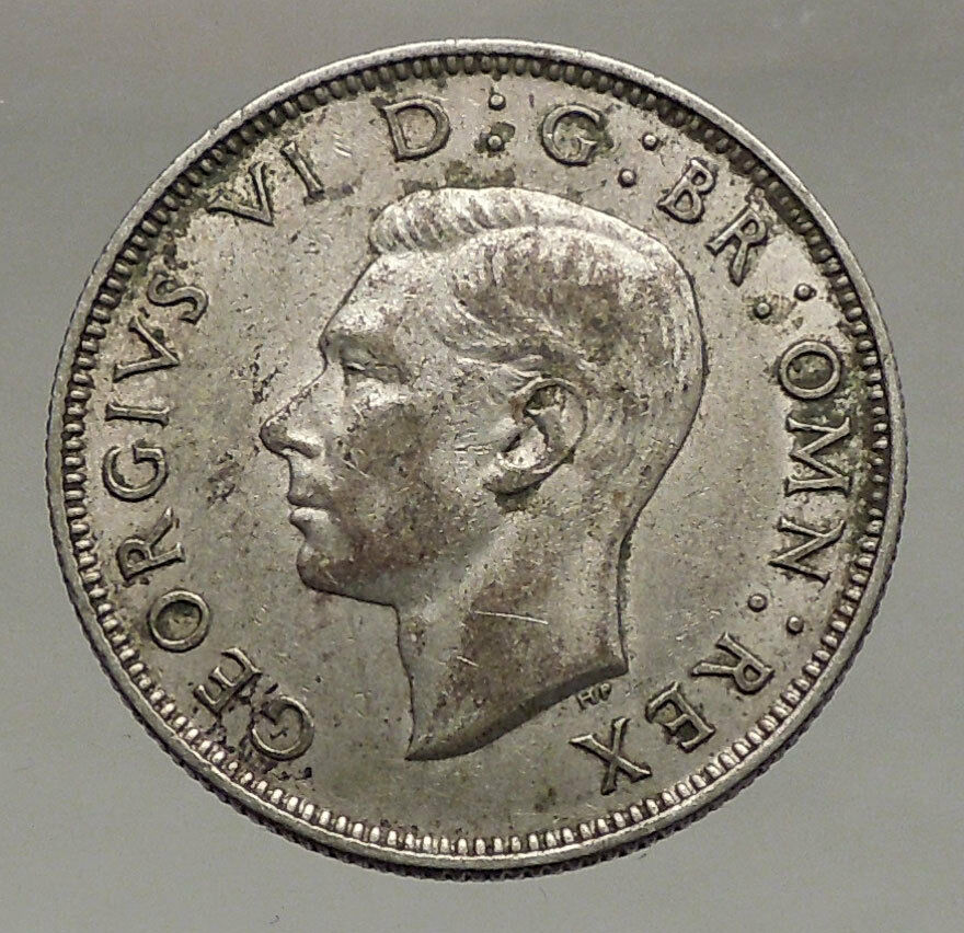 1941 United Kingdom Great Britain GEORGE VI Silver Florin 2Shillings Coin i56673