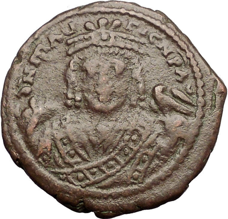 MAURICE TIBERIUS 601AD Antioch Theoupolis Follis Ancient Byzantine Coin i57537