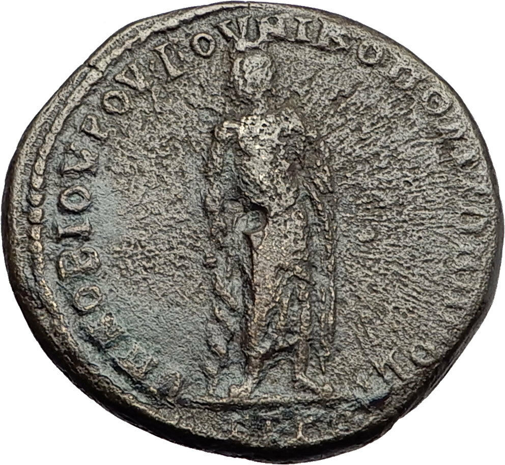 ELAGABALUS 218AD Nicopolis Ad Istrum ASCLPIUS MEDICINE GOD Roman Coin i57897