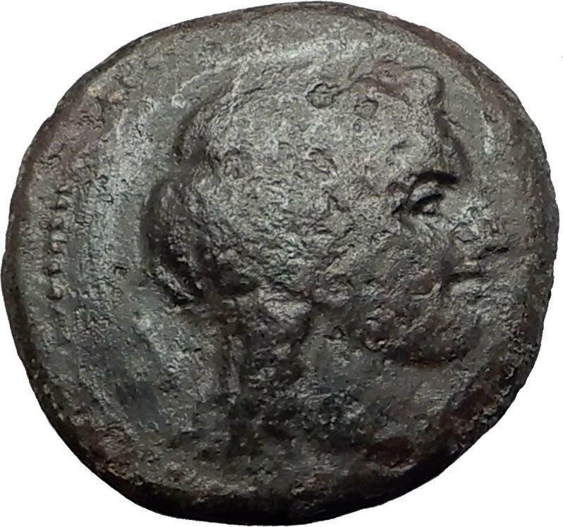 AKRAGAS in SICILY 287BC Ancient Greek Coin Phintias Zeus Eagles Rabbit i58765