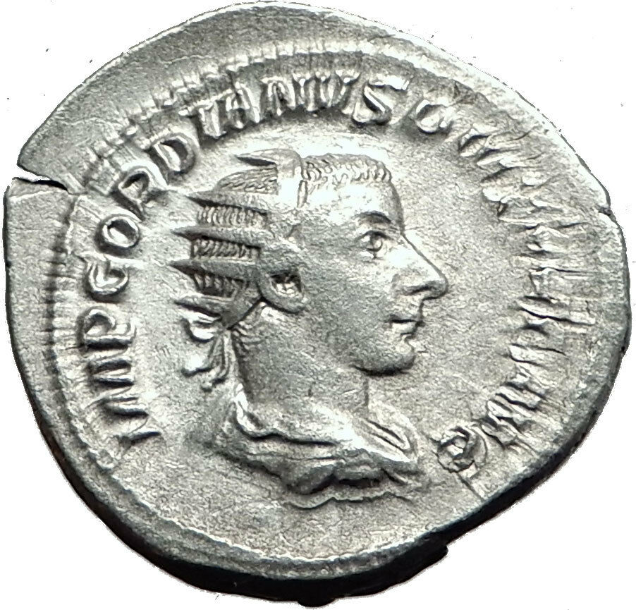 GORDIAN III 244AD Authentic Genuine Ancient Silver Roman Coin Victory i59050