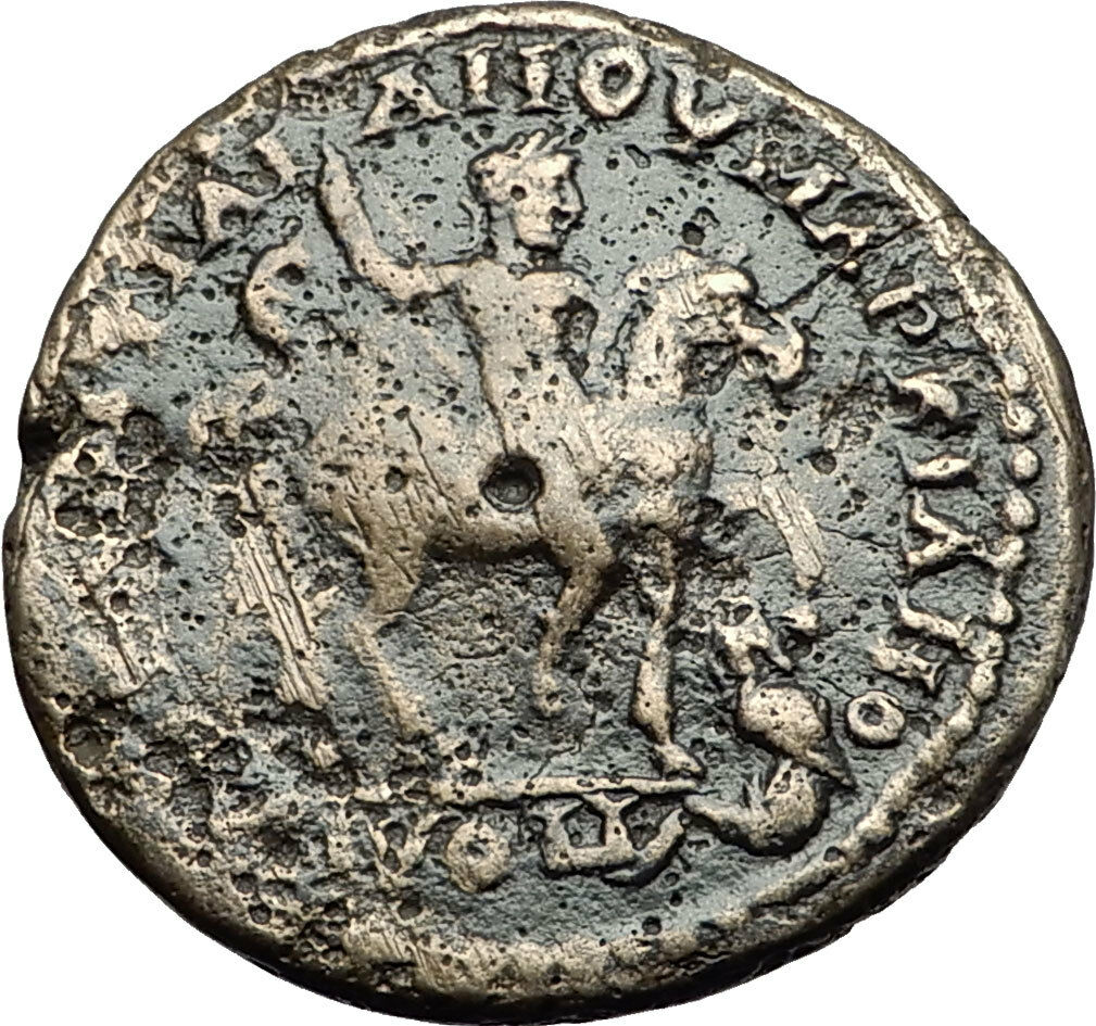 CARACALLA on Horse & JULIA DOMNA 198AD Marcianopolis Ancient Roman Coin i58417