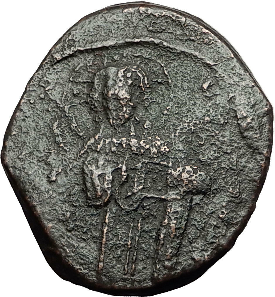 JESUS CHRIST Class C Anonymous Ancient 1034AD Byzantine Follis Coin CROSS i58926