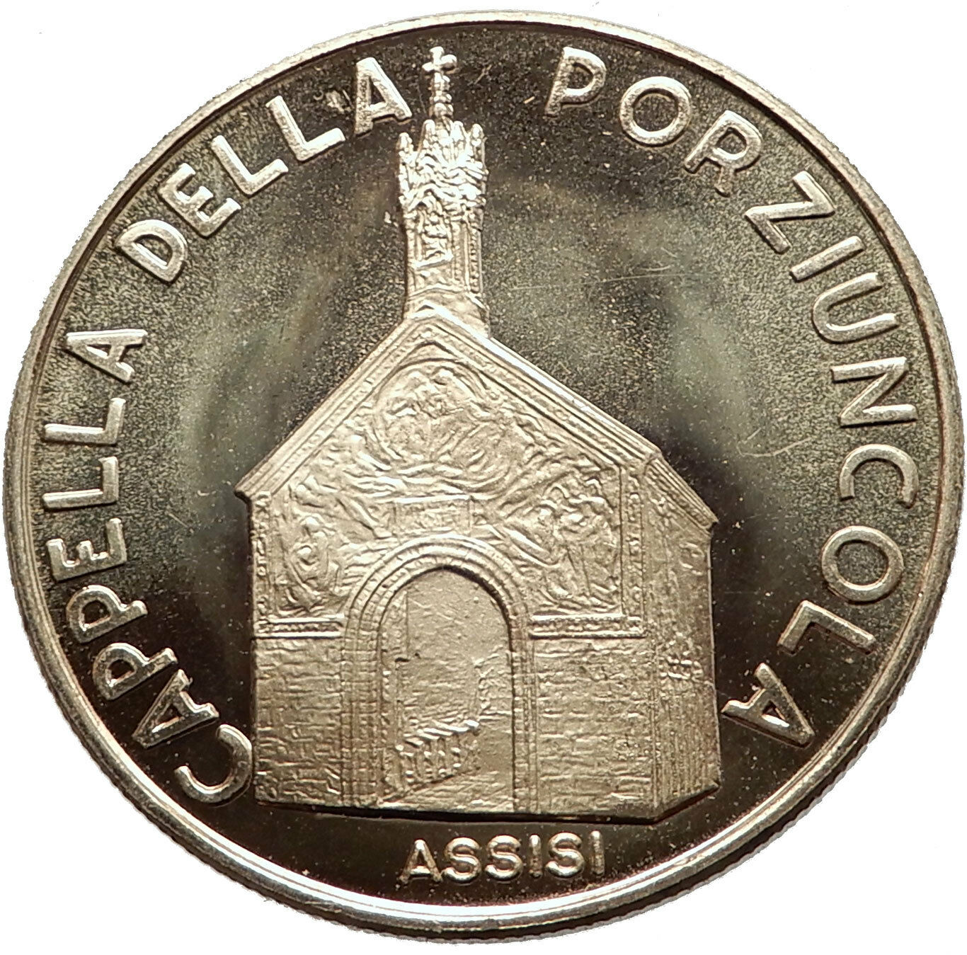 SAINT FRANCIS of ASSISI & Porziuncola Church in Basilica Christian Medal i63554