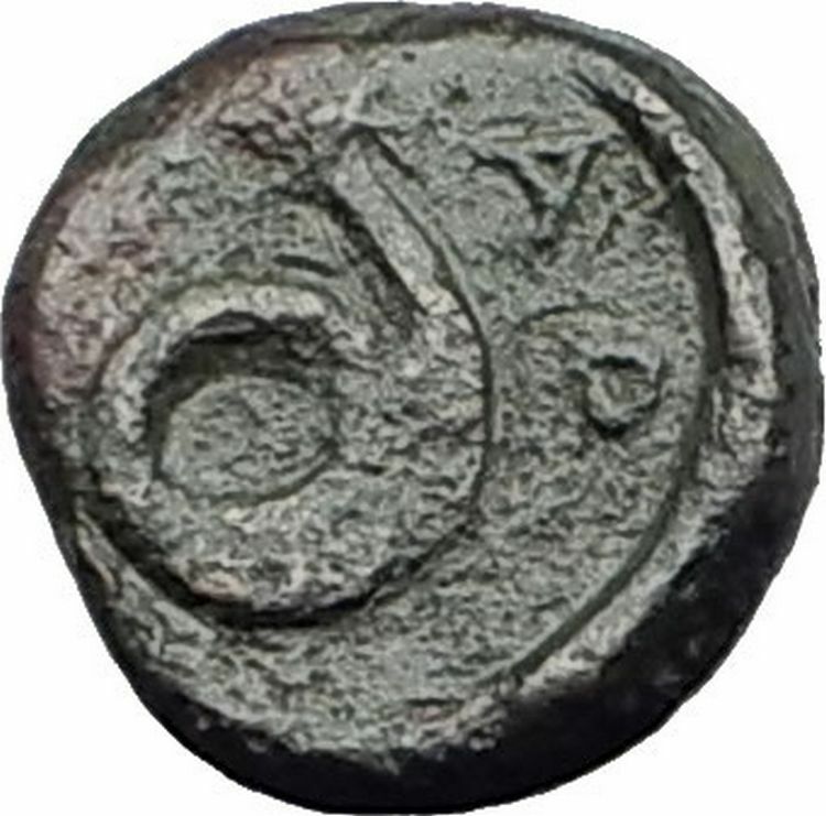 ATARNEOS in MYSIA 4thCenBC Authentic Ancient Greek Coin APOLLO SERPENT i63785