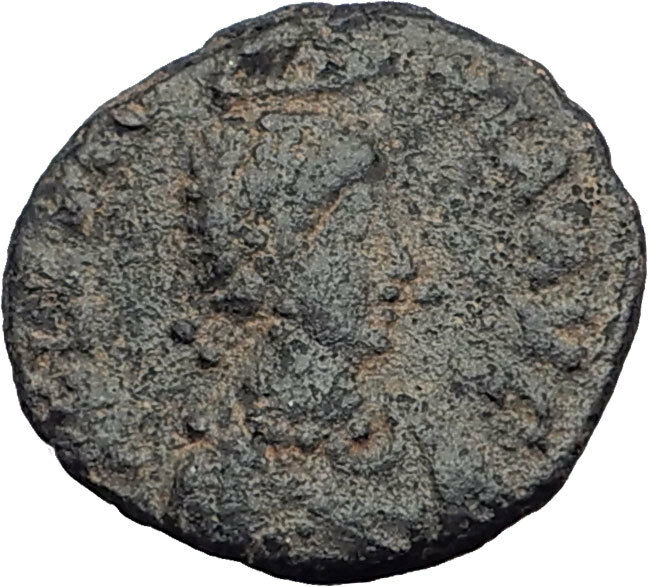 EUDOXIA Arcadius Wife 400AD Authentic Ancient Roman Coin HAND OF GOD i64796