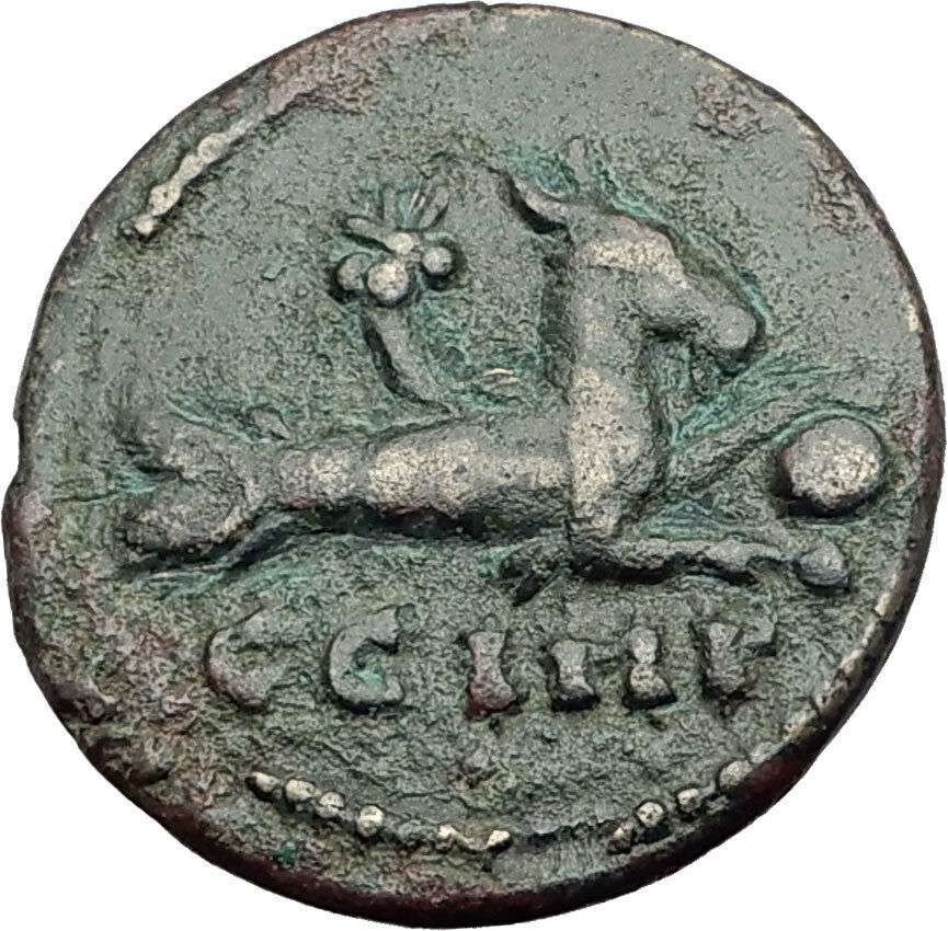 MACRINUS 217AD Parium Parion MYSIA Authentic Ancient Roman Coin CAPRICORN i64736