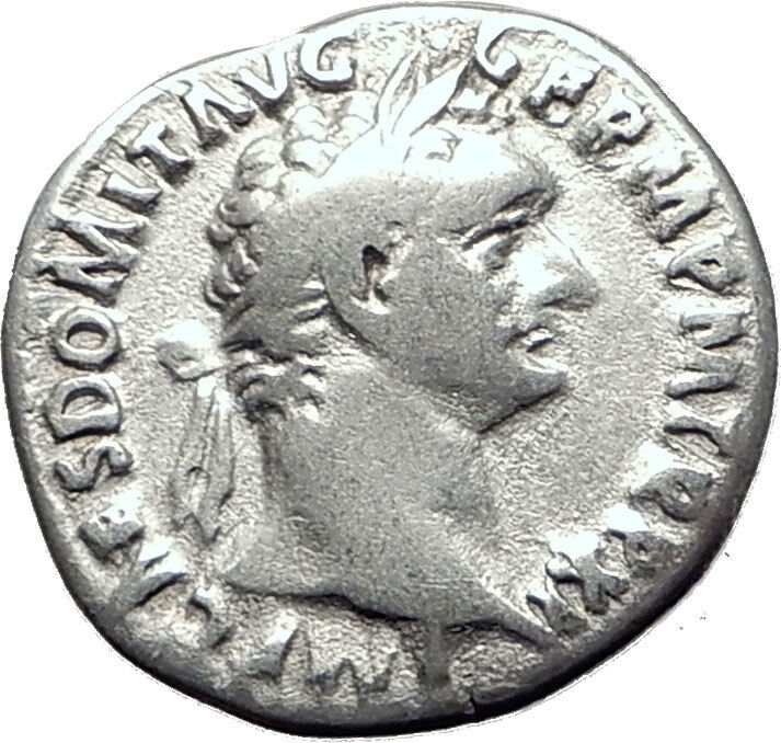 DOMITIAN son of Vespasian 87AD Silver Ancient Roman Coin Athena Minerva i65089