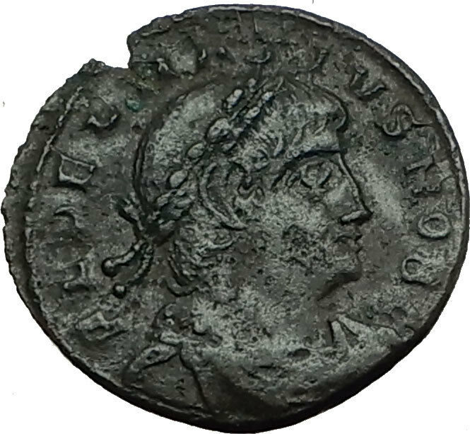 DELMATIUS 337AD Thessalonica Authentic Ancient Roman Coin LEGION SOLDIERS i65543