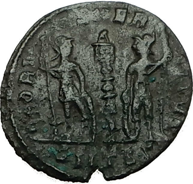 DELMATIUS 337AD Thessalonica Authentic Ancient Roman Coin LEGION SOLDIERS i65543