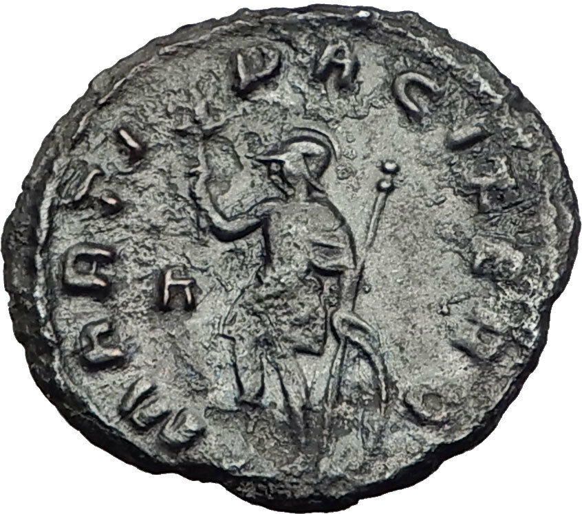 Gallienus Valerian I son 265AD Authentic Rare Ancient Roman Coin Mars i65121