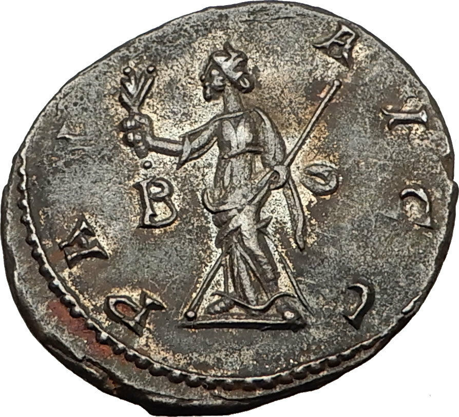 CARUS 282AD Lugdunum Authentic Ancient Roman Coin PAX Peace Goddess i65454