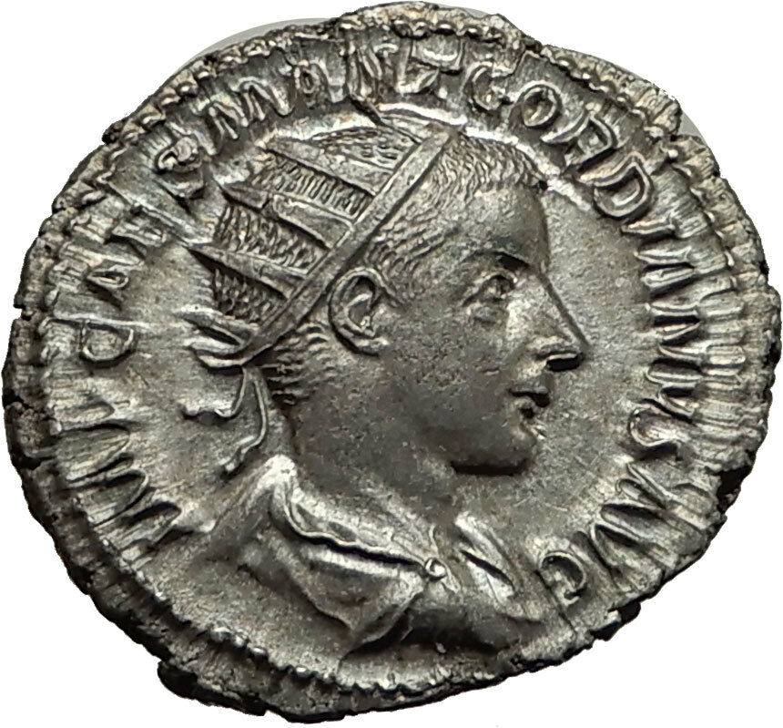 GORDIAN III 239AD Ancient Authentic Genuine Silver Roman Coin Aequitas i65447