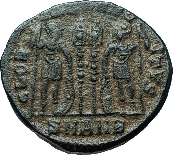 CONSTANTINE I the GREAT 330AD Authentic Ancient Roman Coin w SOLDIERS i66047