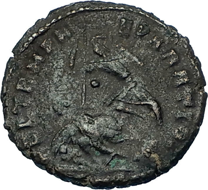 CONSTANTIUS II 348AD Authentic Ancient Roman LEGIONARY BATTLE SCENE Coin i65796