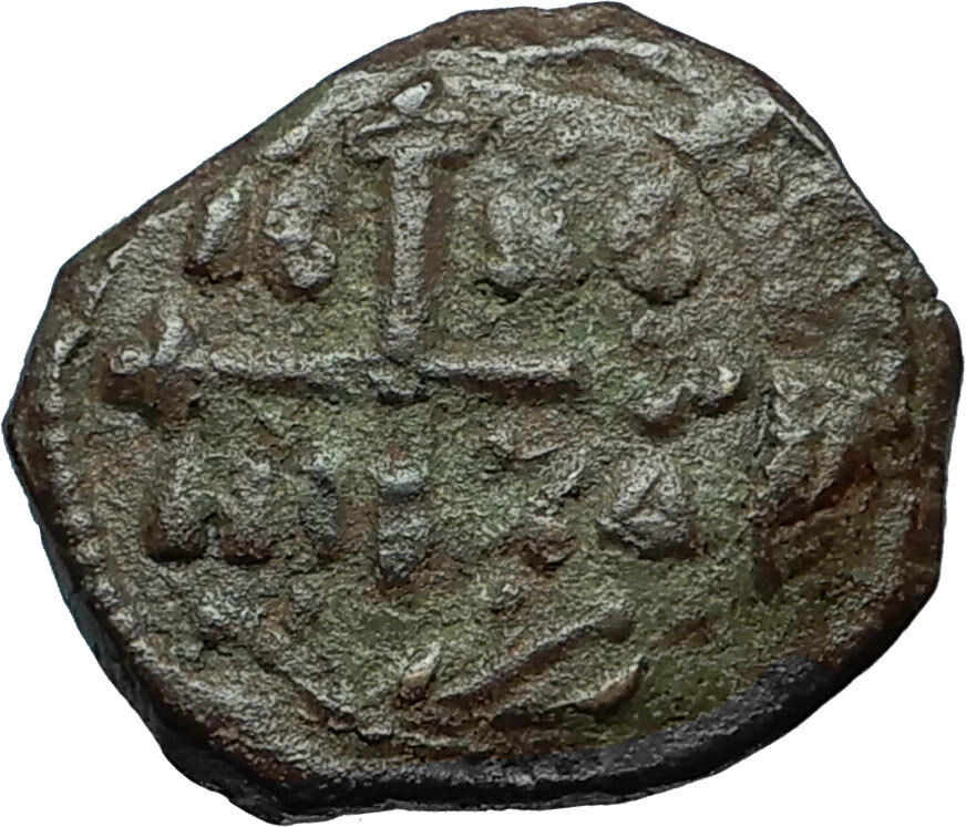 CRUSADERS of Antioch Tancred Ancient 1101AD Byzantine Time Coin CROSS i66265