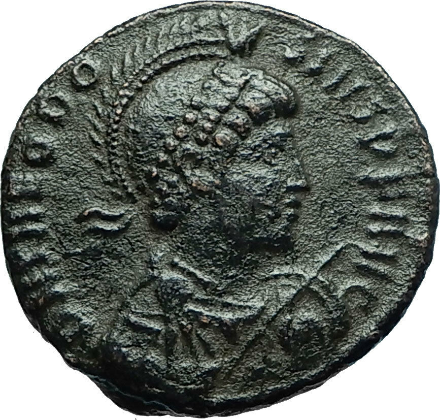 THEODOSIUS I the Great Authentic Ancient 378AD Constantinople Roman Coin i66588