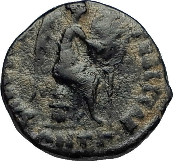 EUDOXIA Arcadius Wife 401AD Authentic Ancient Roman Coin VICTORY CHI-RHO i67256