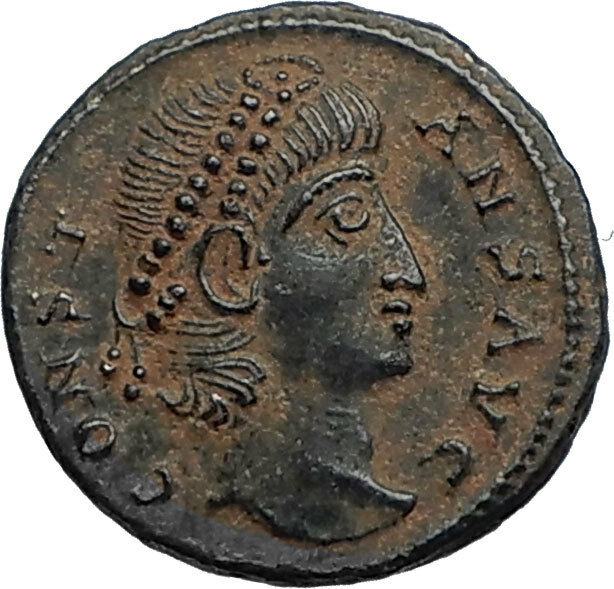 CONSTANS Authentic Ancient 337AD Antioch Genuine Roman Coin w SOLDIERS i67006